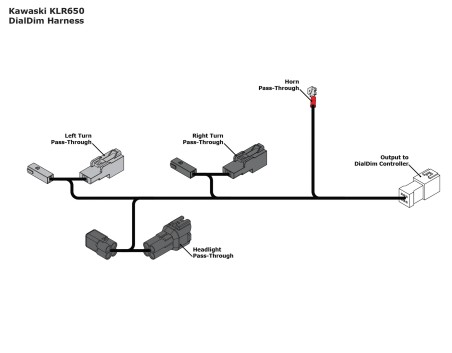 Denali Plug & Play DialDim Wiring Adapter for Kawasaki KLR 650