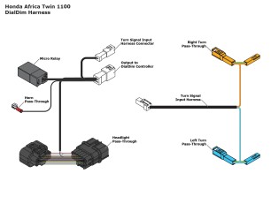 Plug & Play Denali DialDim Wiring Adapter for Honda Africa Twin 1100